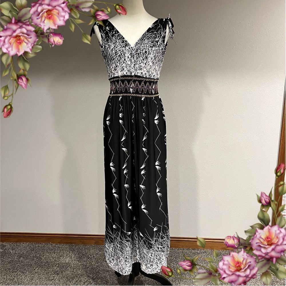 V-neck Sleeveless maxi bird print dress size‎ small